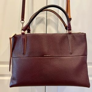 Coach Borough Bag Oxblood Pebble Leather EUC